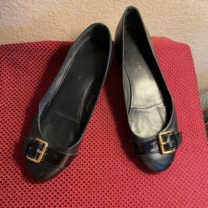 Louis Vuitton black flats with buckle